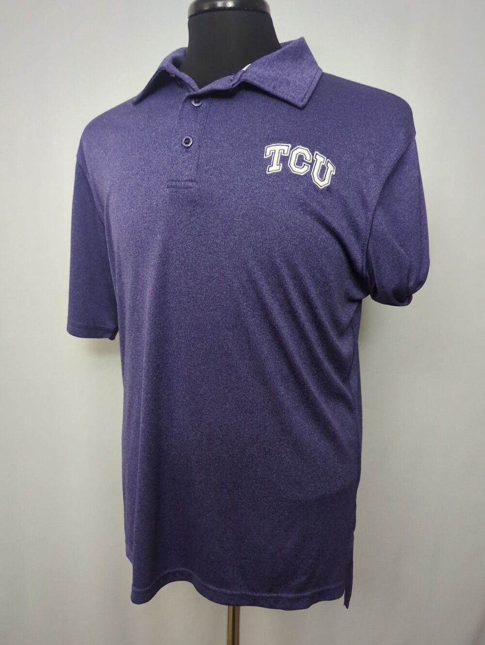 Colosseum Men's TCU Horned Frogs Polo Shirt Purple Size L Golf Performance